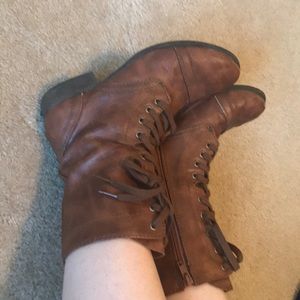 Candies combat boots brown size 8.5